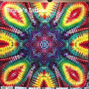 Large size “Face Melter” tie dye T-shirt by Matt Thrash