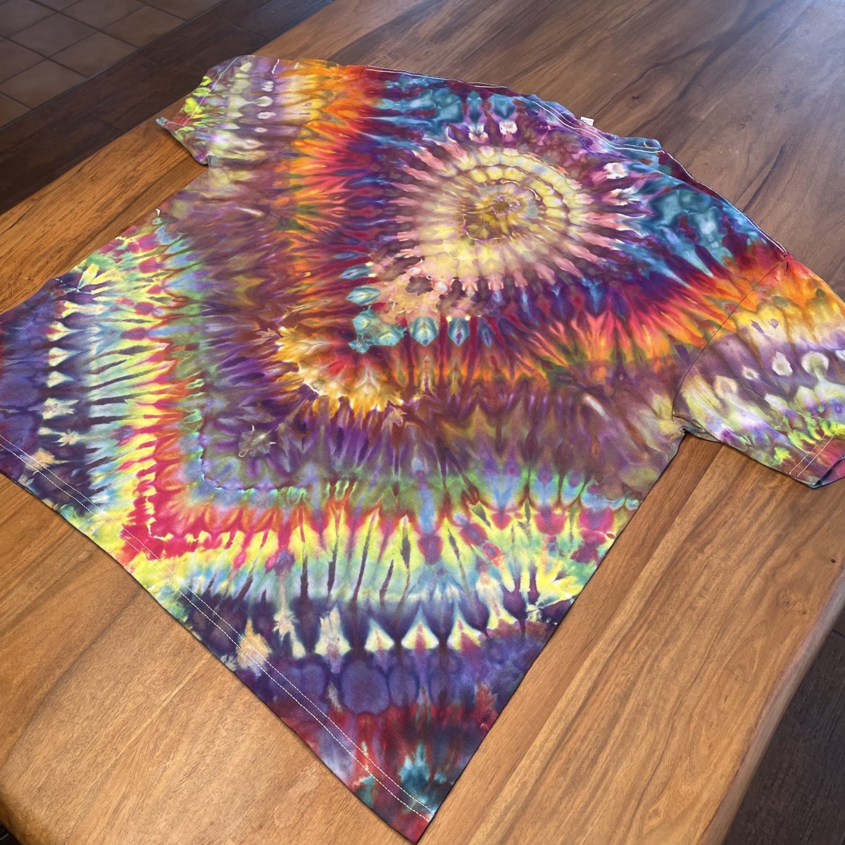 Large size “Face Melter” tie dye T-shirt by Matt Thrash
