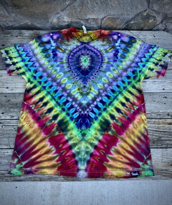 2XL classic V with double sided orbs tie dye T-shirt by Matt Thrash