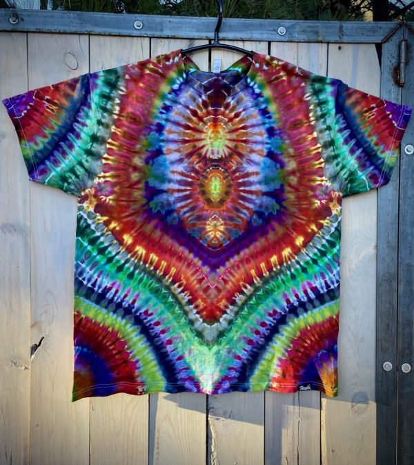 2XL triple chest orb tie dye T-shirt by Matt Thrash